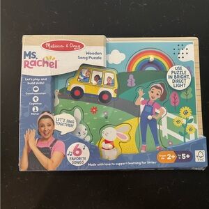 Melissa & Doug Ms. Rachel Wooden Song Puzzle - Blue and Yellow